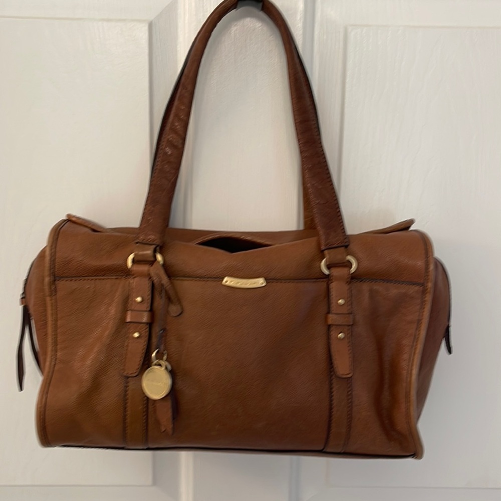 T Tahari Brown leather handbag